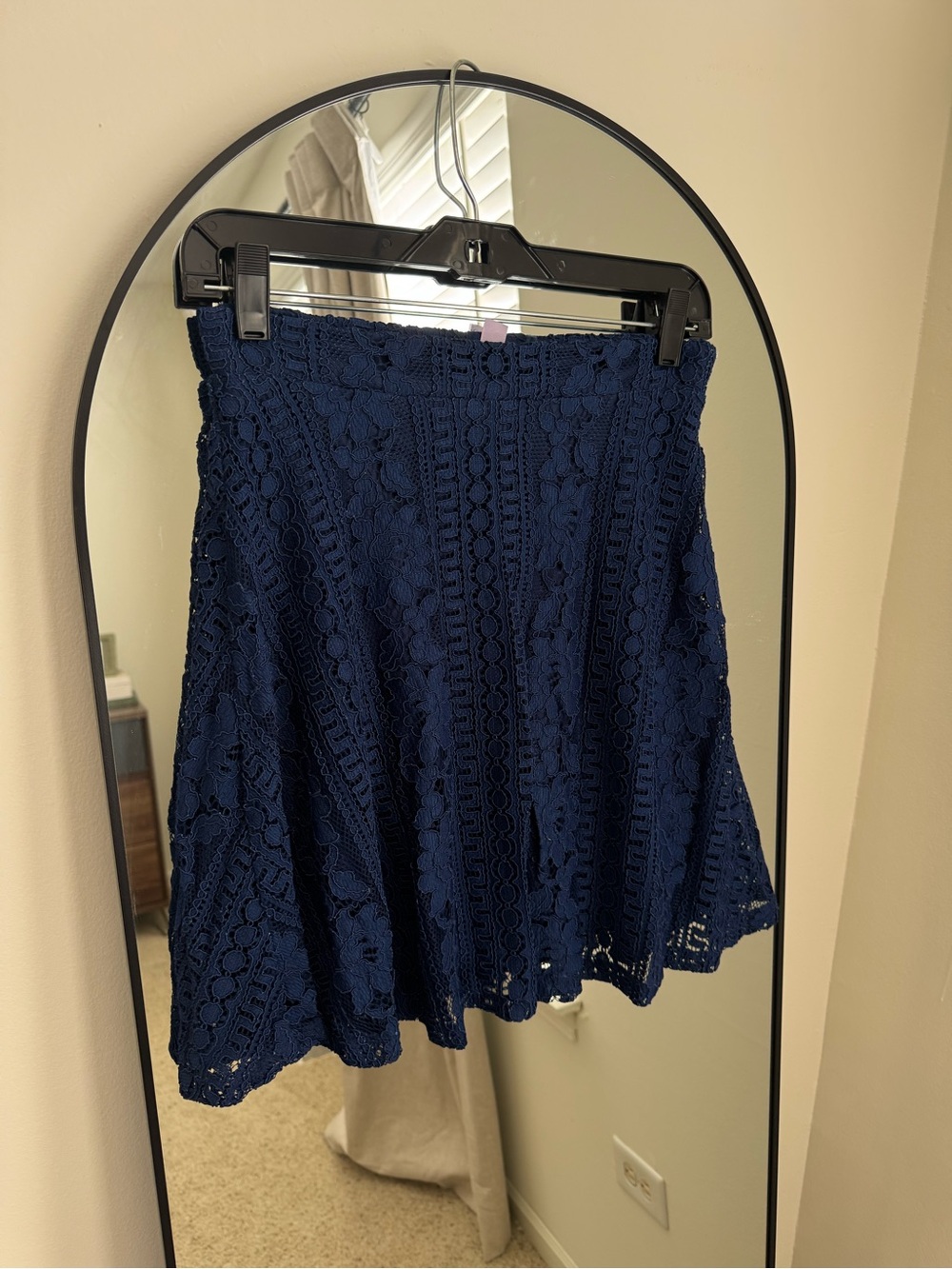 Navy Lace A-Line Women's Skirt